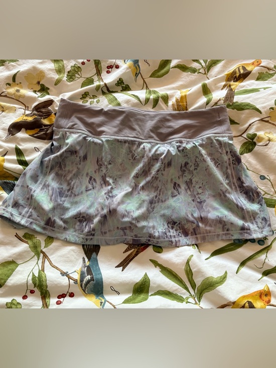 lululemon athletica Dresses & Skirts - lululemon athletica Gray Mini Skirt with Mint and Lavender Print